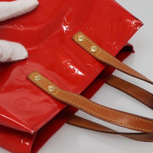 LOUIS VUITTON Monogram Vernis Reade PM Hand Bag Red Rouge M91088 - Picture 6 of 12